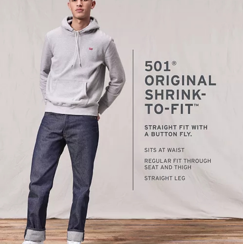 Levi's Men 501 Original Shrink to Fit Jeans